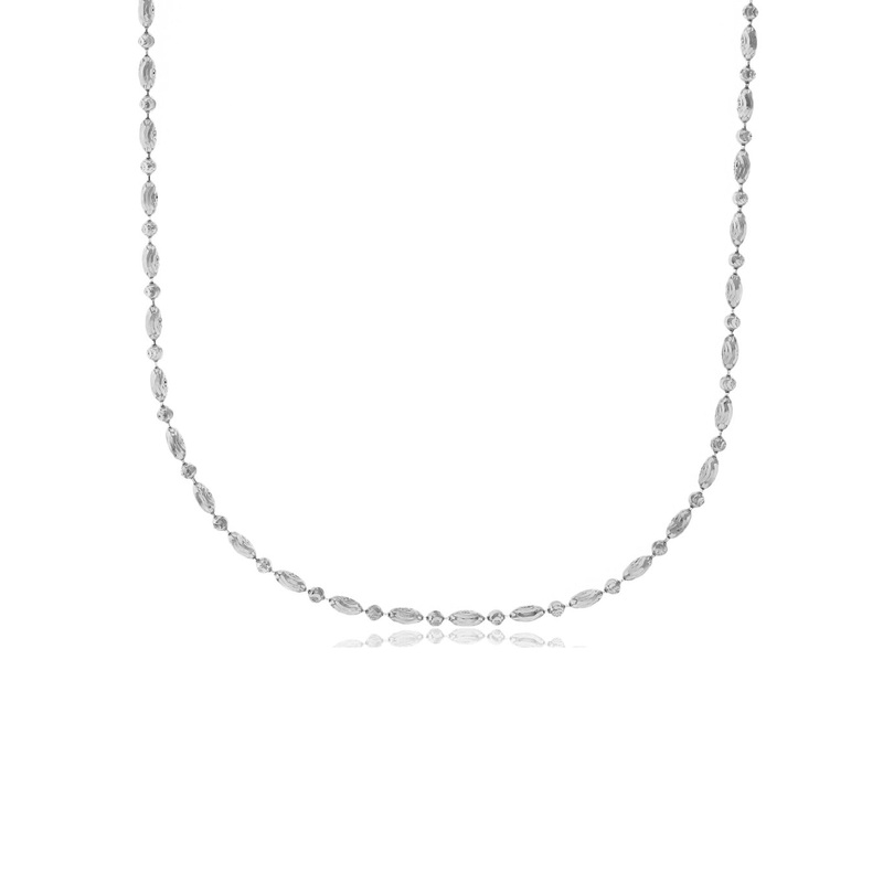 [Moon Cut] Rice & Beads Chain (14K)
