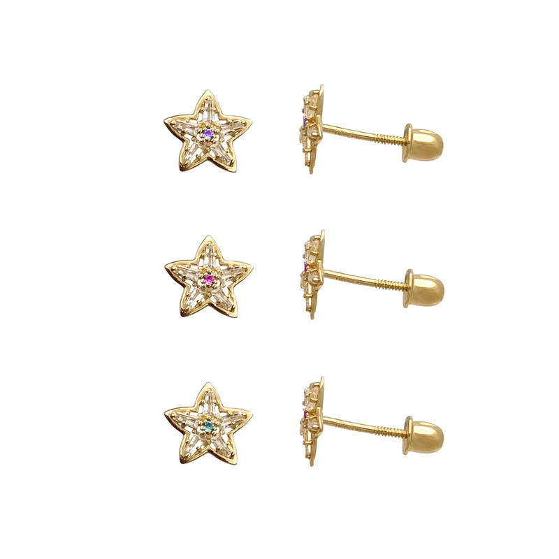 Zirconia Starfish Stud Earring (14K)