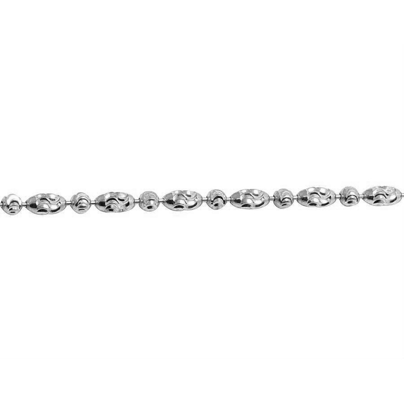 Diamond-Cut Oval Round Bead Mezzaluna Chain 14K