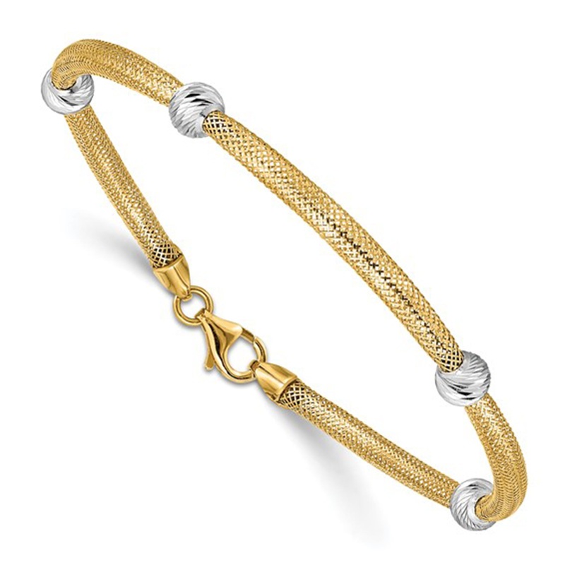 Beads & Mesh Bracelet (14K).