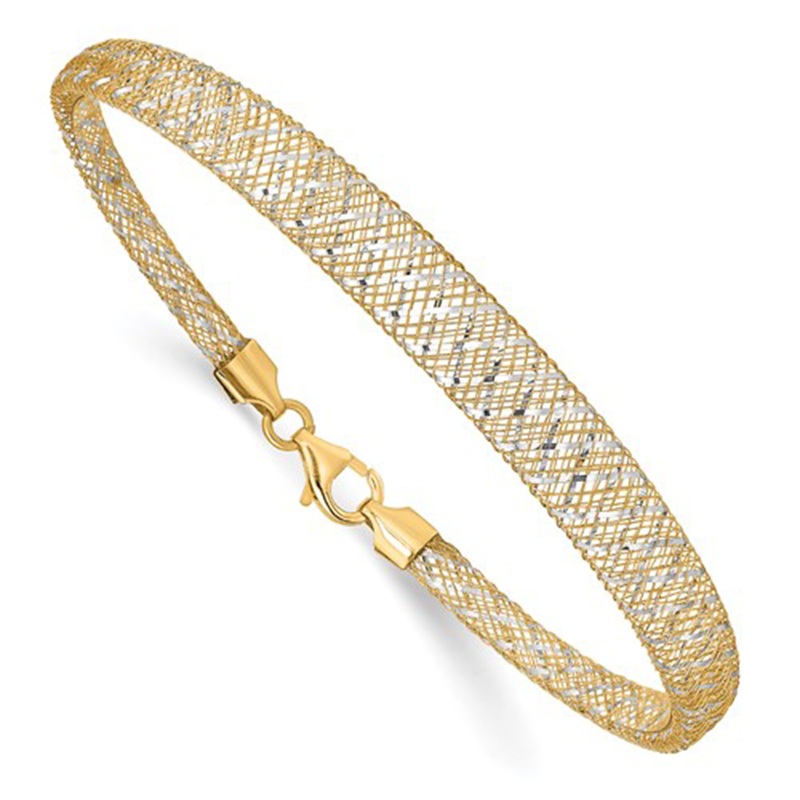 Two-Tone Mesh Bracelet (14K)
