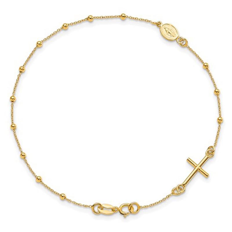 Virgin Mary Rosary Bracelet (14K)