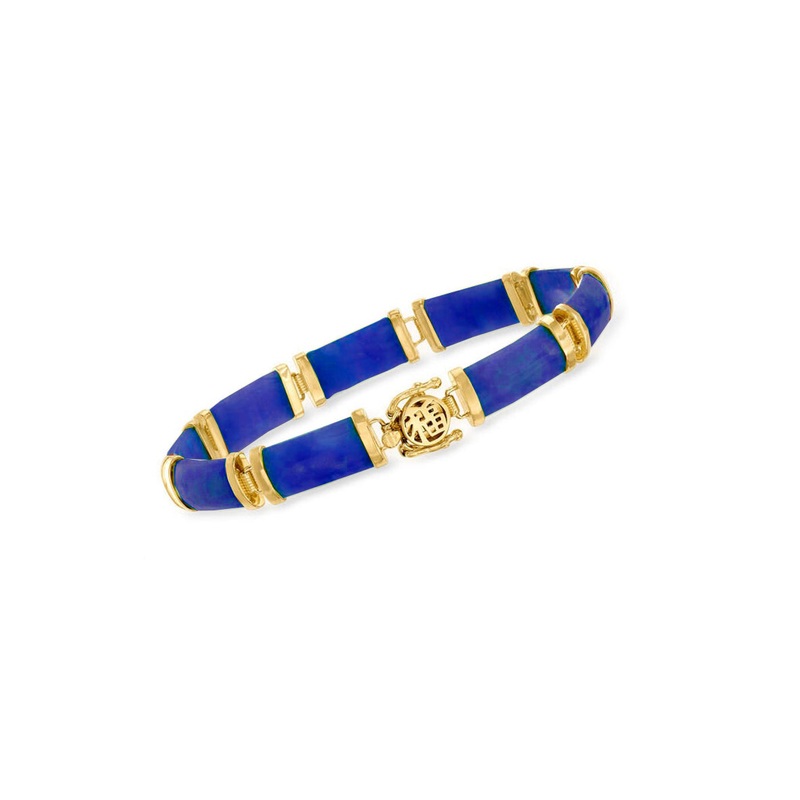 Dark Blue Jade Bracelet (14K).