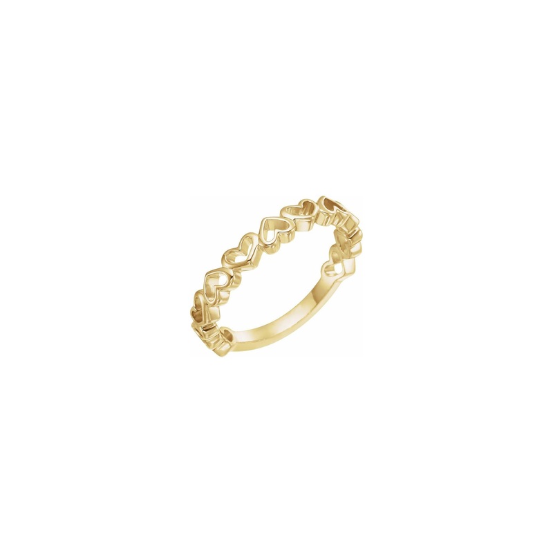 Alternating Heart Contours Ring