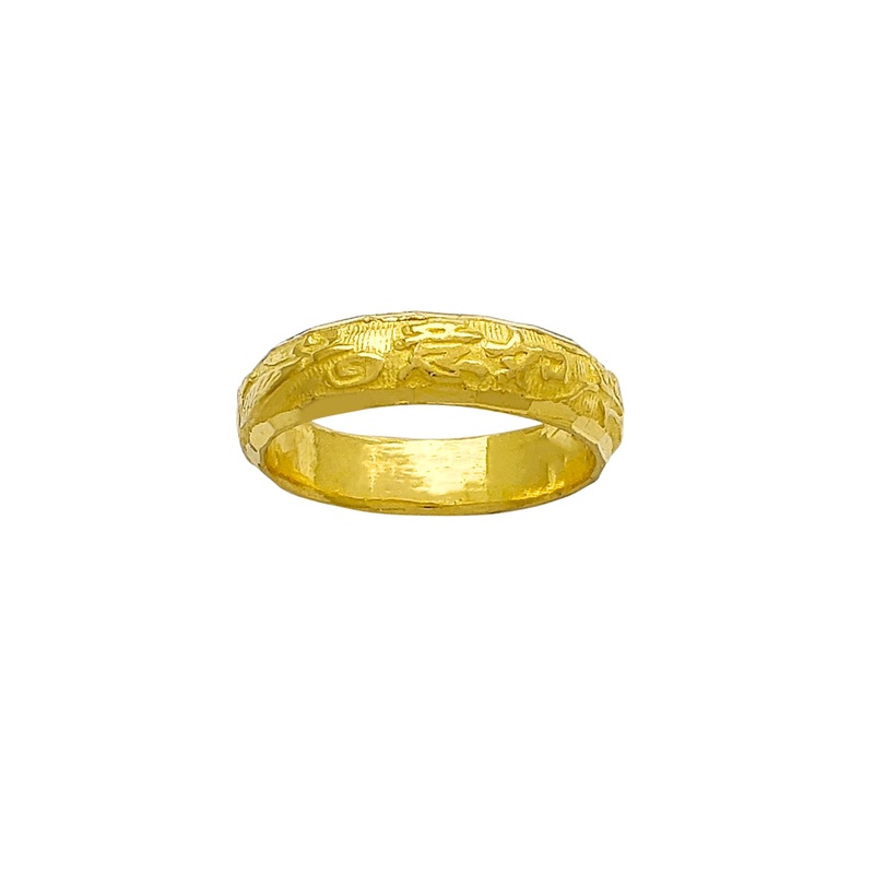 [} Wishful Dragon Textured Band Ring (24K)