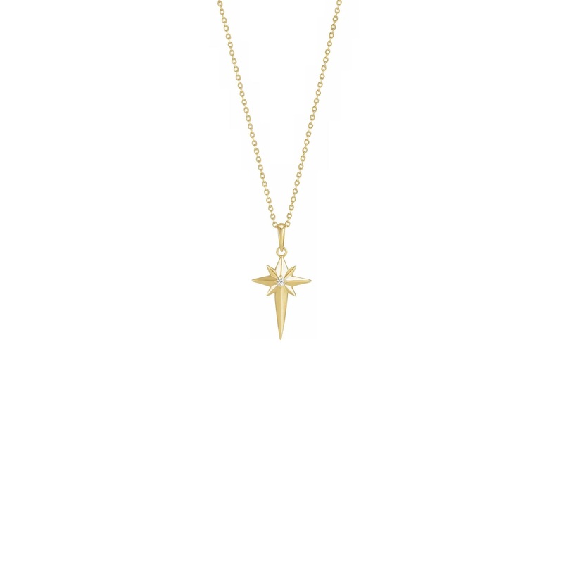 Diamond Incrusted Celestial Cross Necklace