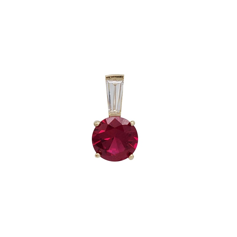 Zirconia Round Charm (14K)