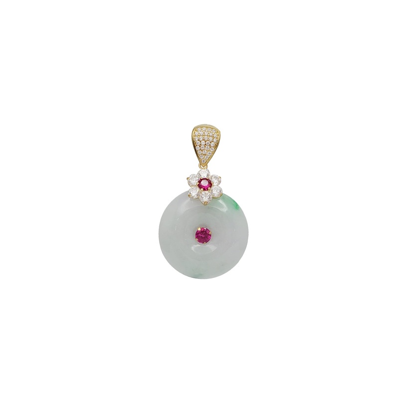 Jade Round Pendant (14K)